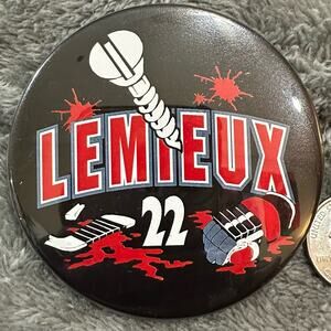 Vintage NHL Claude Lemieux #22 Hockey Pin Back Button